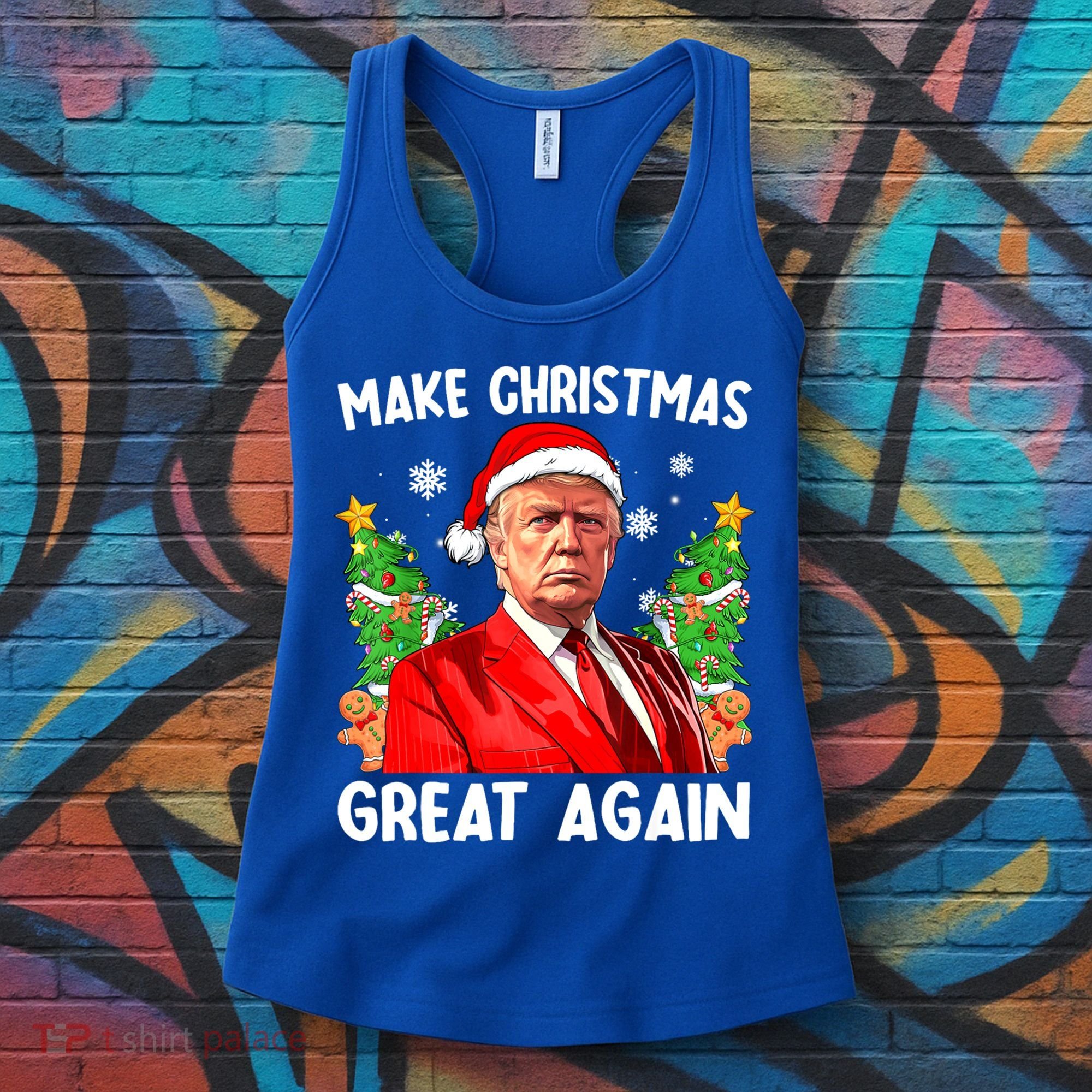 Make Christmas Great Again Funny Santa Trump 2024 Xmas Meaningful Gift Women's Tank Top