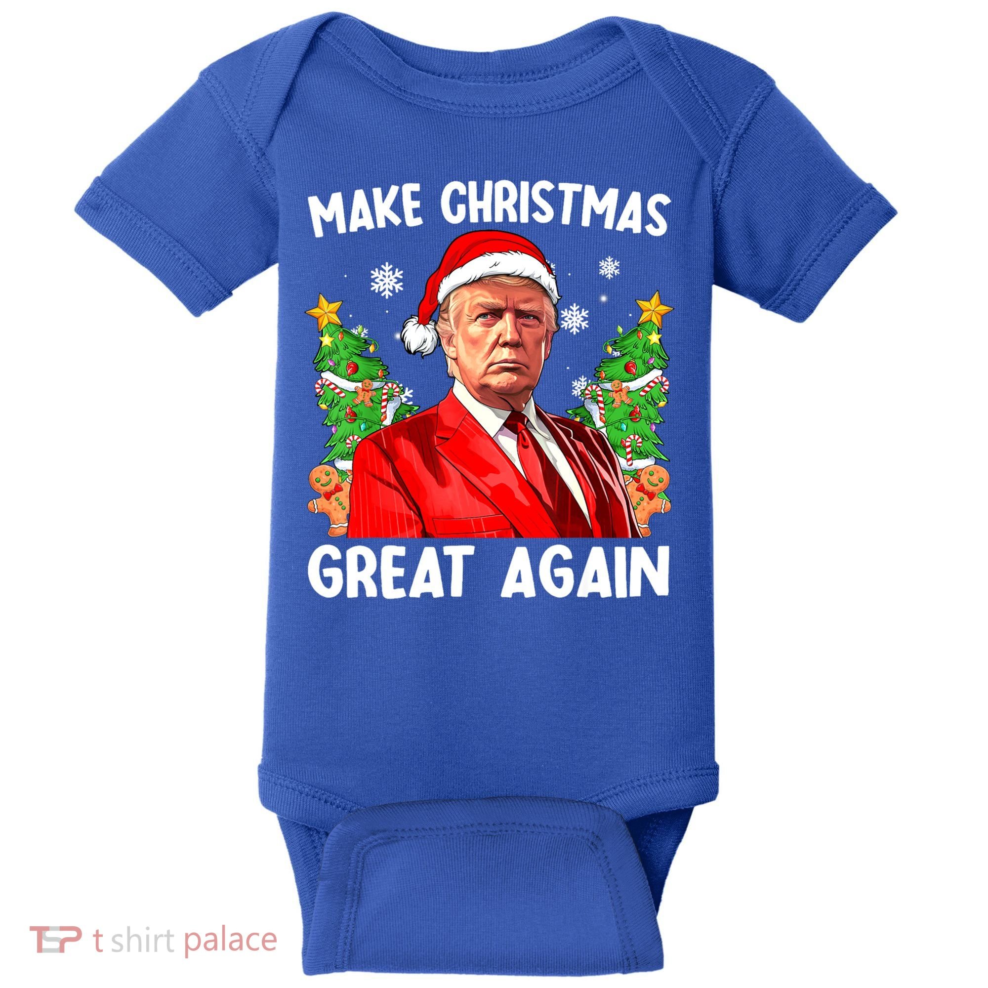 Make Christmas Great Again Funny Santa Trump 2024 Xmas Meaningful Gift Baby Bodysuit