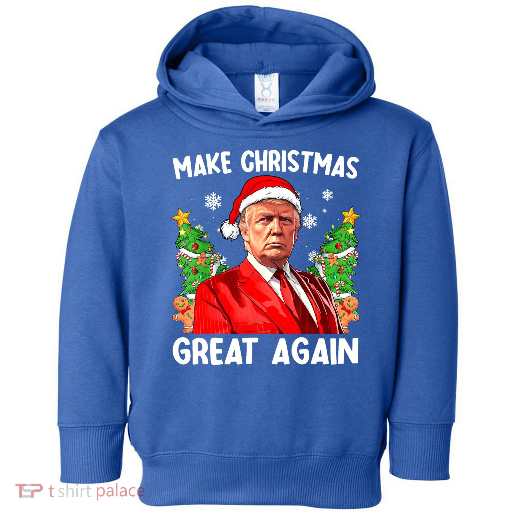Make Christmas Great Again Funny Santa Trump 2024 Xmas Meaningful Gift Toddler Hoodie