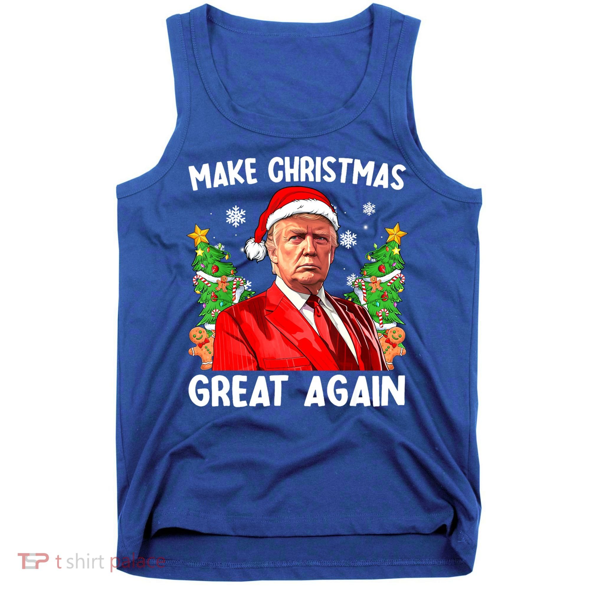 Make Christmas Great Again Funny Santa Trump 2024 Xmas Meaningful Gift Tank Top