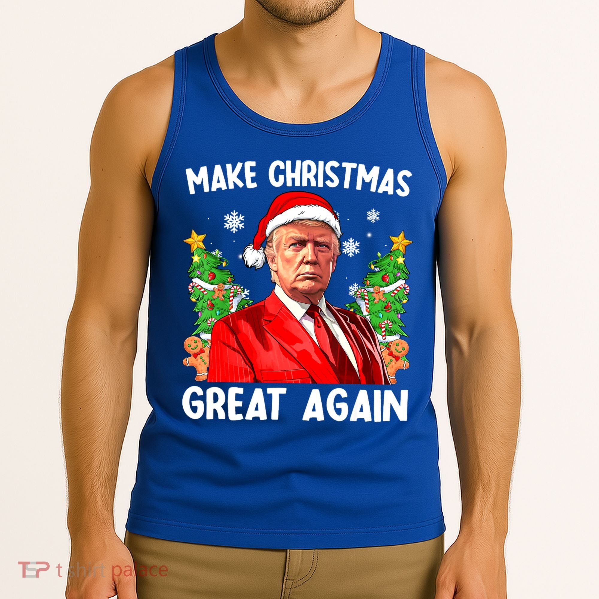 Make Christmas Great Again Funny Santa Trump 2024 Xmas Meaningful Gift Tank Top