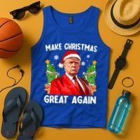Make Christmas Great Again Funny Santa Trump 2024 Xmas Meaningful Gift Tank Top thumb 4