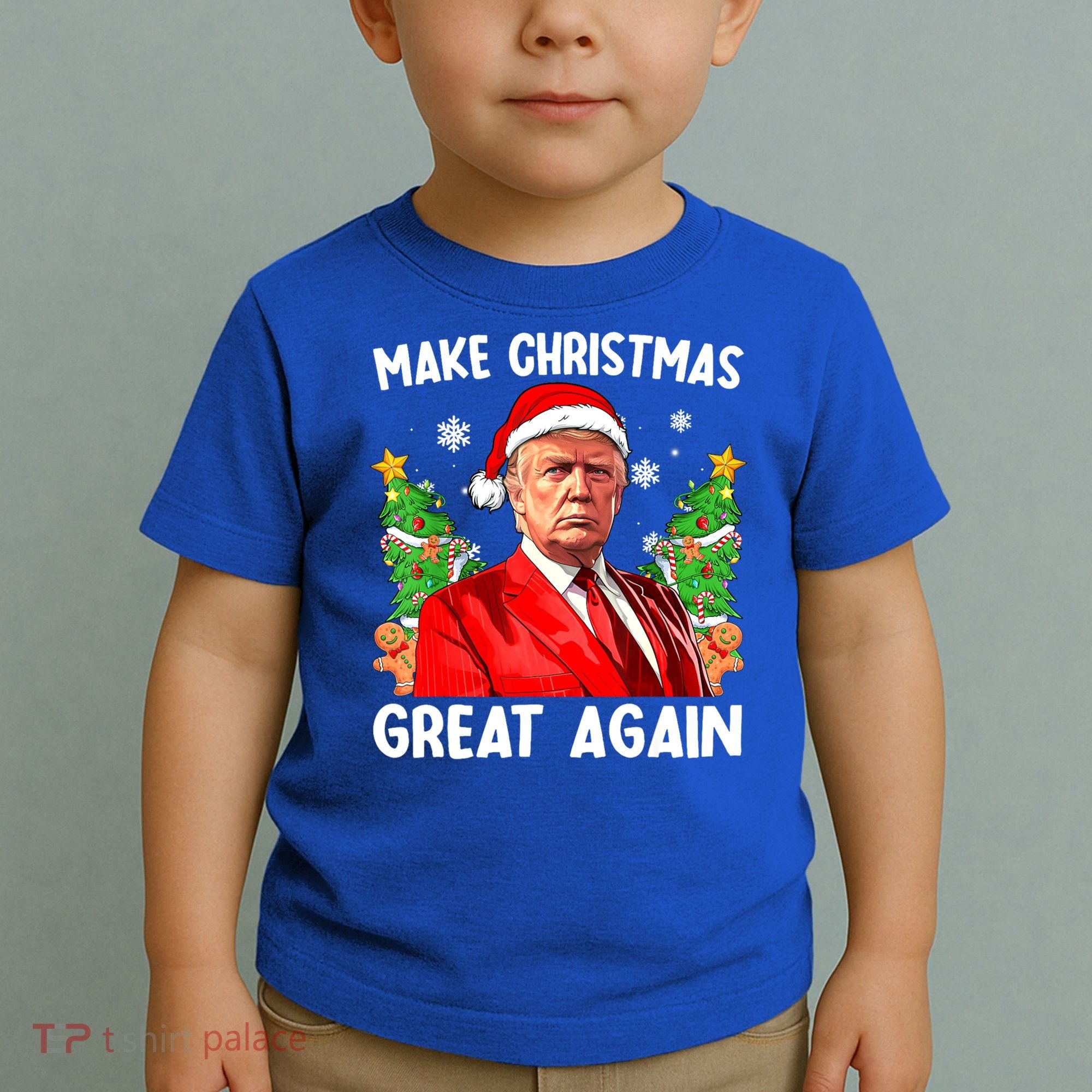 Make Christmas Great Again Funny Santa Trump 2024 Xmas Meaningful Gift Toddler T-Shirt