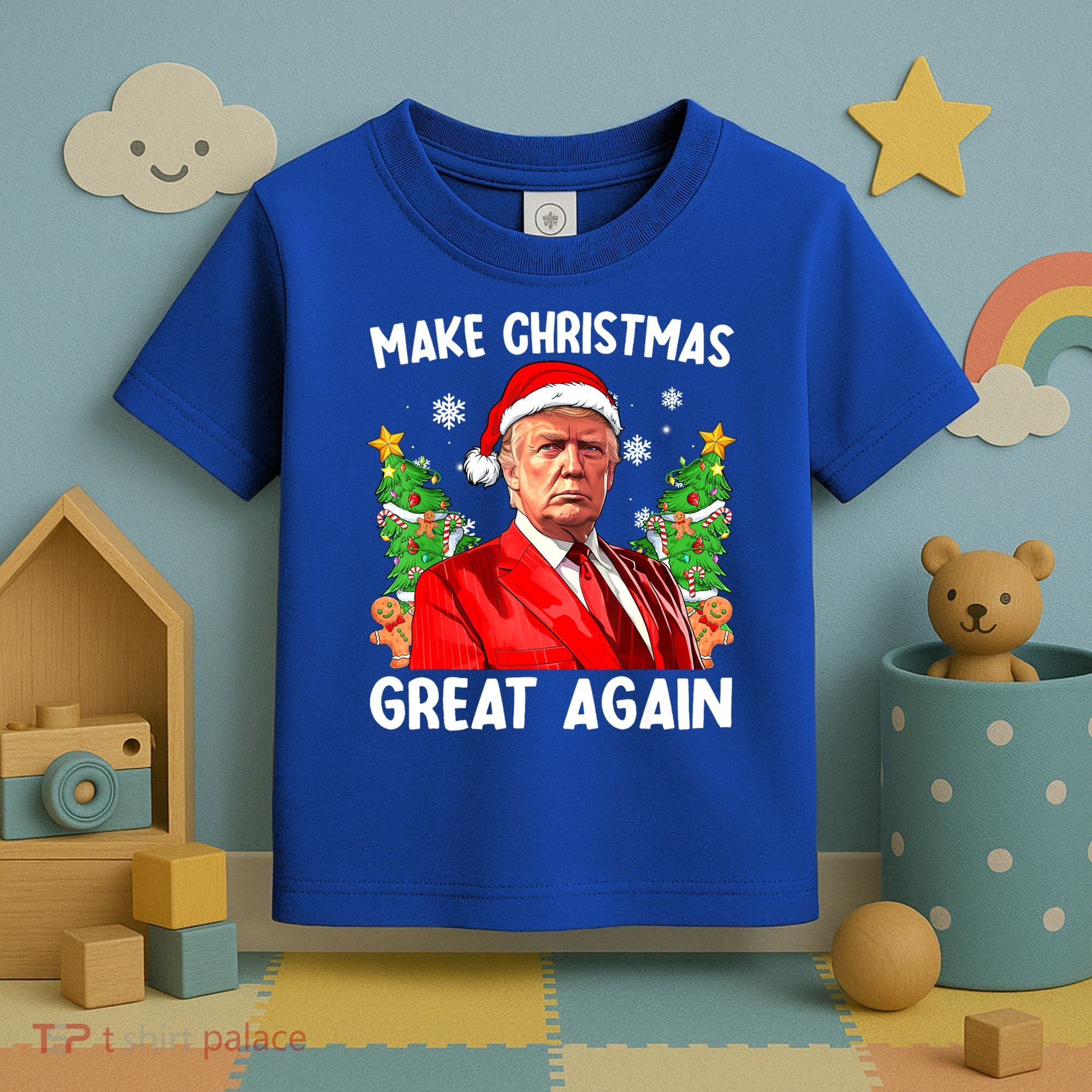 Make Christmas Great Again Funny Santa Trump 2024 Xmas Meaningful Gift Toddler T-Shirt