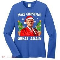 Make Christmas Great Again Funny Santa Trump 2024 Xmas Meaningful Gift Women's Long Sleeve Shirt thumb 0