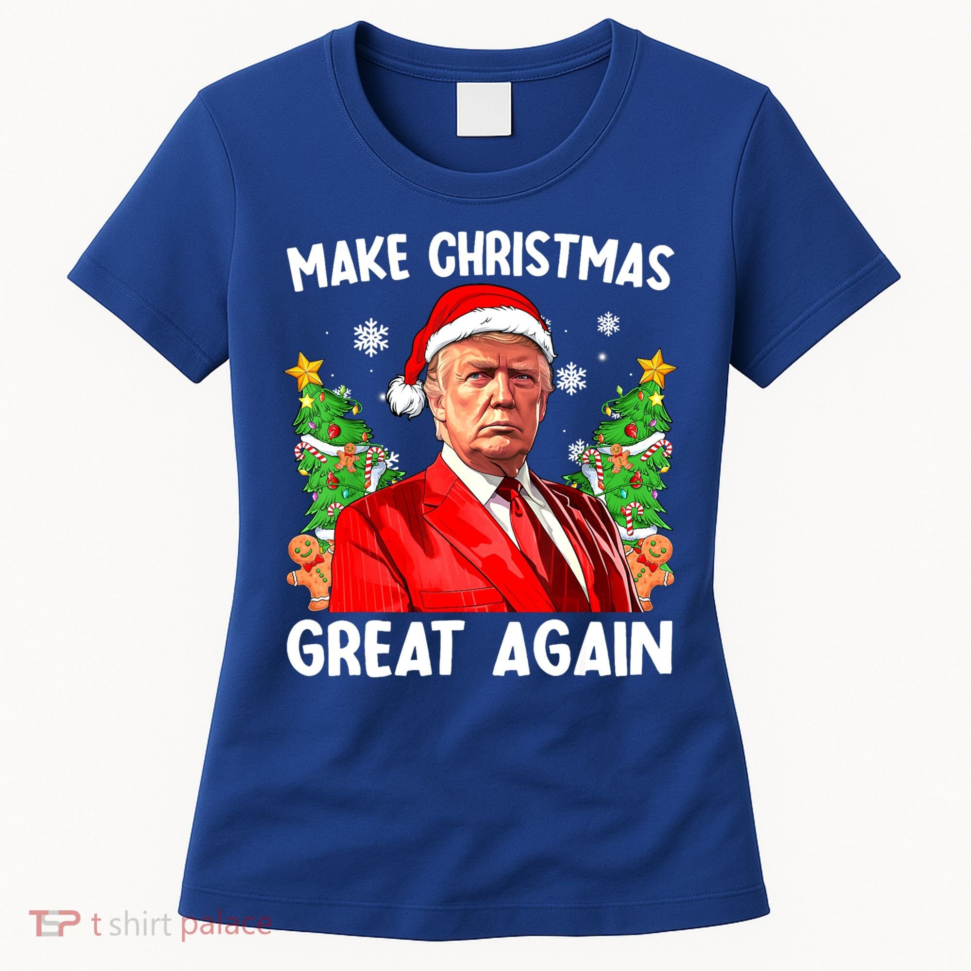 Make Christmas Great Again Funny Santa Trump 2024 Xmas Meaningful Gift Women's T-Shirt