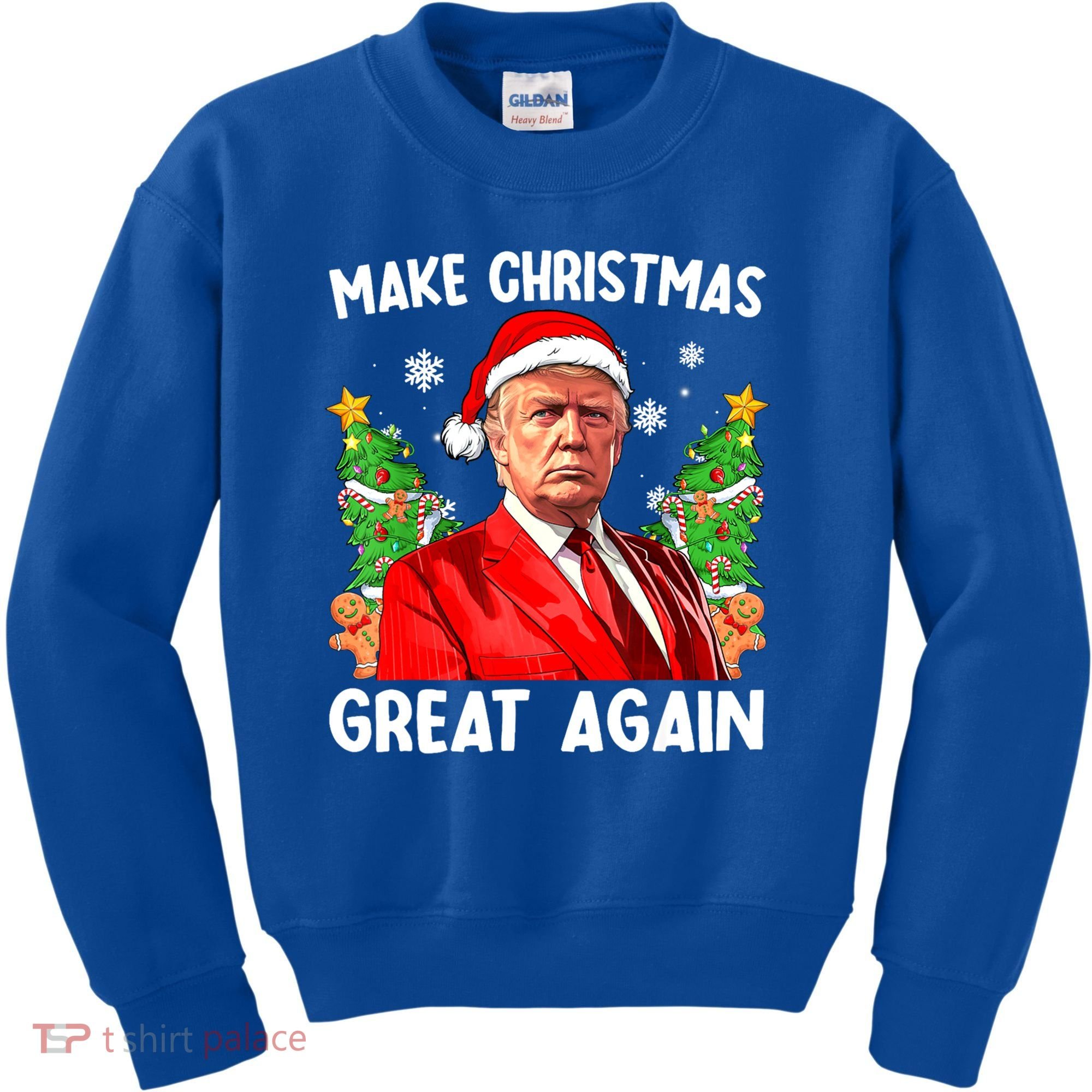 Make Christmas Great Again Funny Santa Trump 2024 Xmas Meaningful Gift Kids Sweatshirt