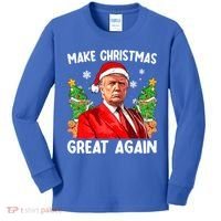 Make Christmas Great Again Funny Santa Trump 2024 Xmas Meaningful Gift Kids Long Sleeve Shirt thumb 0