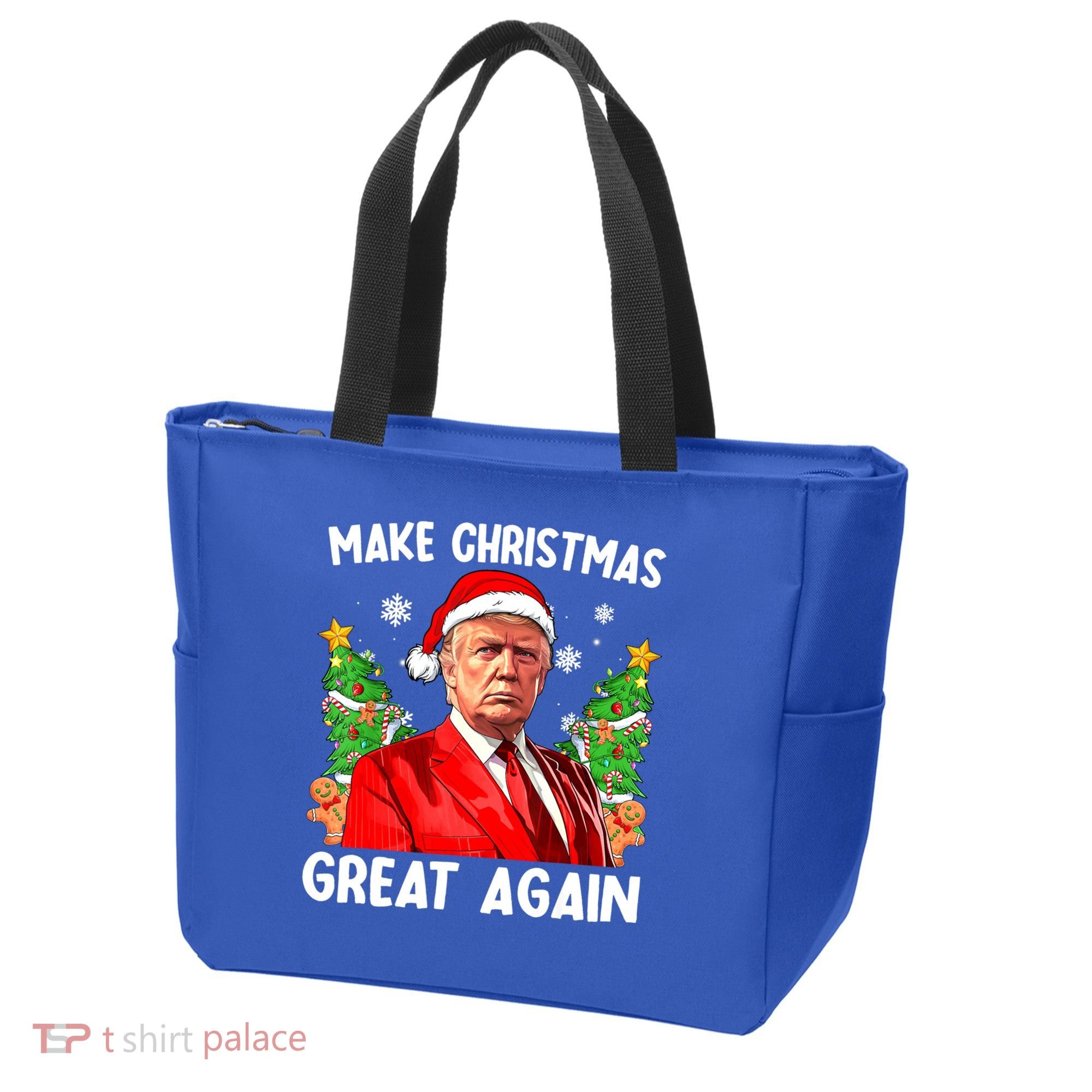 Make Christmas Great Again Funny Santa Trump 2024 Xmas Meaningful Gift Tote Bag