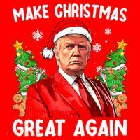 Make Christmas Great Again Funny Santa Trump 2024 Xmas Meaningful Gift Santa Hat thumb 1