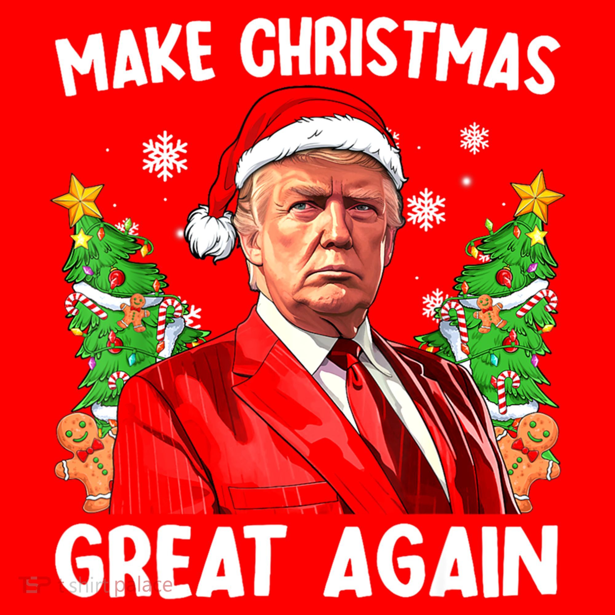 Make Christmas Great Again Funny Santa Trump 2024 Xmas Meaningful Gift Santa Hat