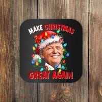 Make Christmas Great Again Funny Donald Trump Xmas Lights Coaster thumb 0