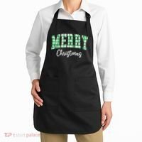 Merry Christmas Green Classic Checkered Apron thumb 2