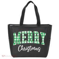 Merry Christmas Green Classic Checkered Tote Bag thumb 0