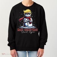 Make Christmas Great Again Snowman Trump Holiday Women's Sweatshirt thumb 0