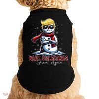 Make Christmas Great Again Snowman Trump Holiday Doggie Tank thumb 0