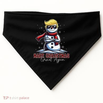 Make Christmas Great Again Snowman Trump Holiday USA-Made Doggie Bandana
