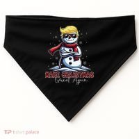 Make Christmas Great Again Snowman Trump Holiday USA-Made Doggie Bandana thumb 0