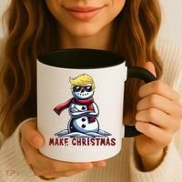 Make Christmas Great Again Snowman Trump Holiday Coffee Mug thumb 3