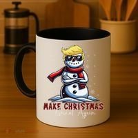 Make Christmas Great Again Snowman Trump Holiday Coffee Mug thumb 4
