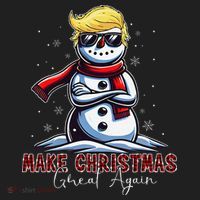 Make Christmas Great Again Snowman Trump Holiday Beanie thumb 2