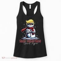 Make Christmas Great Again Snowman Trump Holiday Women's Tank Top thumb 0