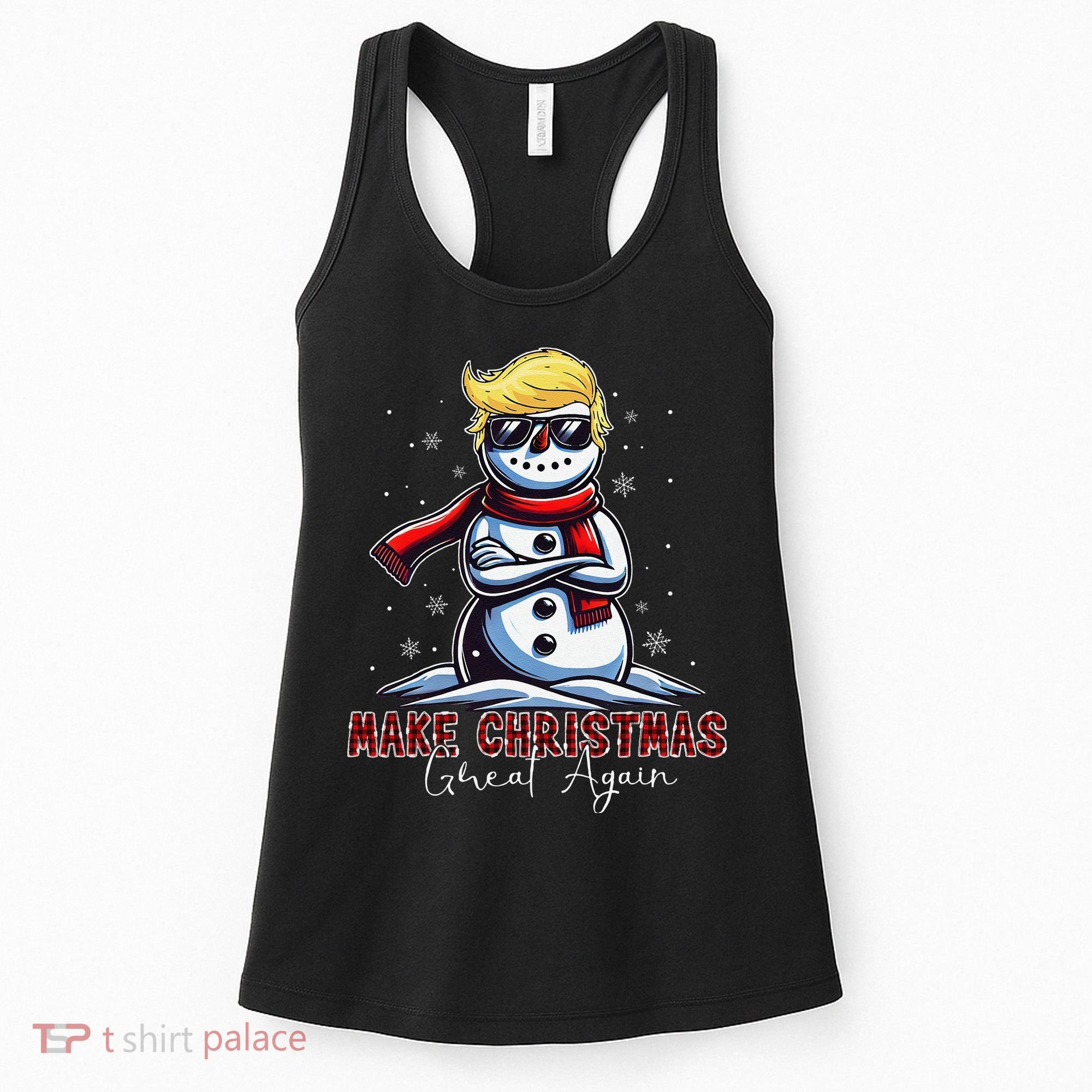 Make Christmas Great Again Snowman Trump Holiday Women's Tank Top