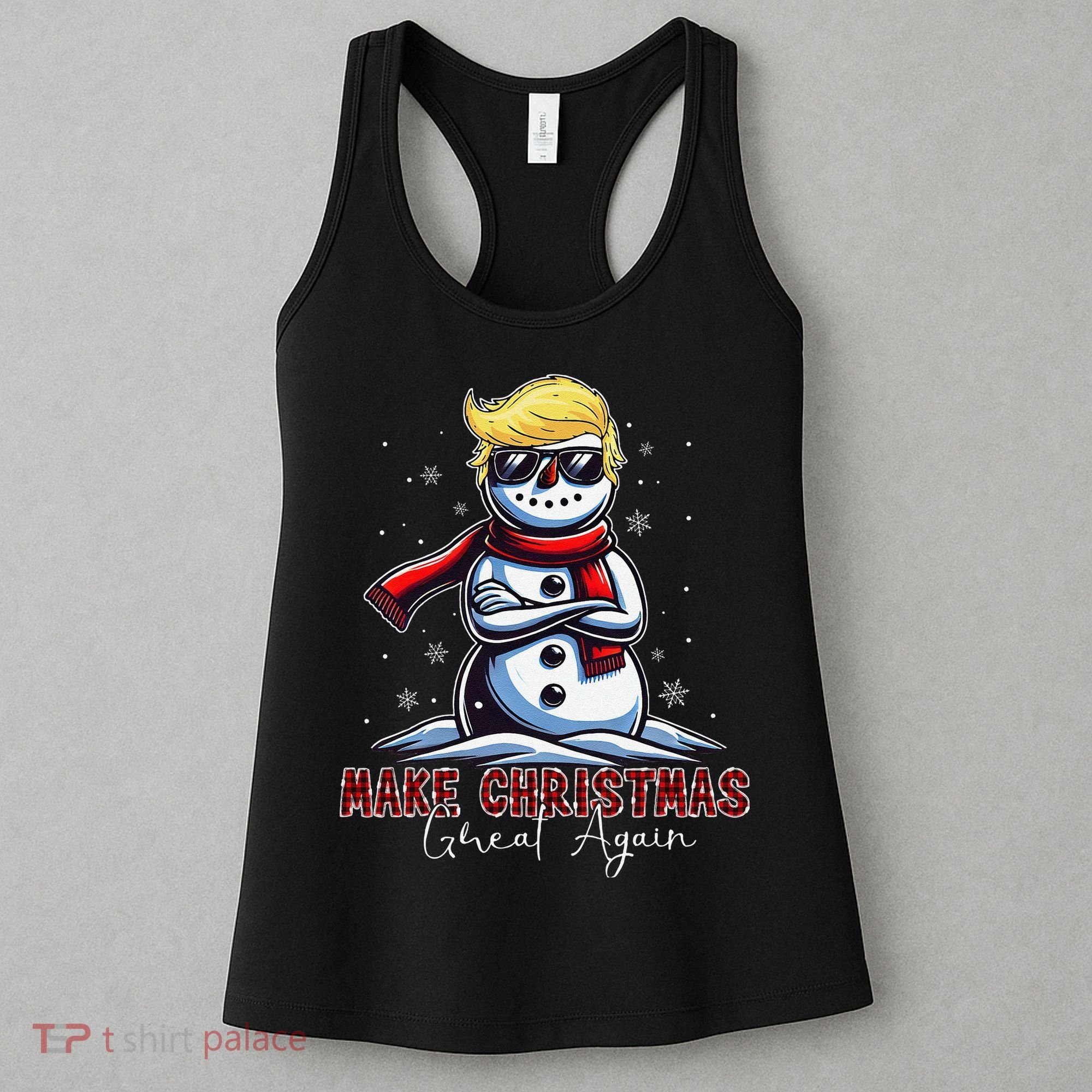 Make Christmas Great Again Snowman Trump Holiday Women's Tank Top