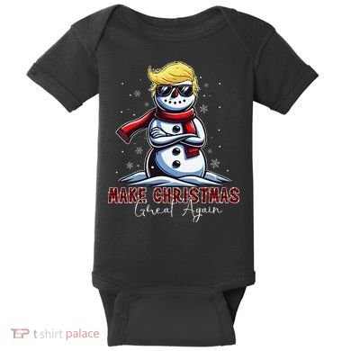 Make Christmas Great Again Snowman Trump Holiday Baby Bodysuit