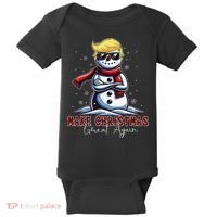 Make Christmas Great Again Snowman Trump Holiday Baby Bodysuit thumb 0