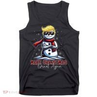 Make Christmas Great Again Snowman Trump Holiday Tank Top thumb 0