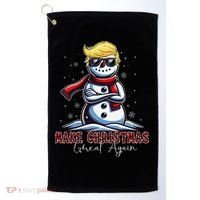 Make Christmas Great Again Snowman Trump Holiday Golf Towel thumb 0