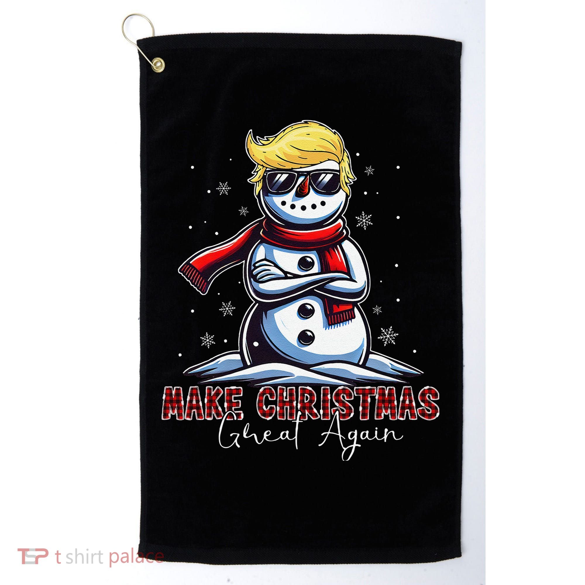 Make Christmas Great Again Snowman Trump Holiday Golf Towel