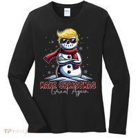 Make Christmas Great Again Snowman Trump Holiday Women's Long Sleeve Shirt thumb 0