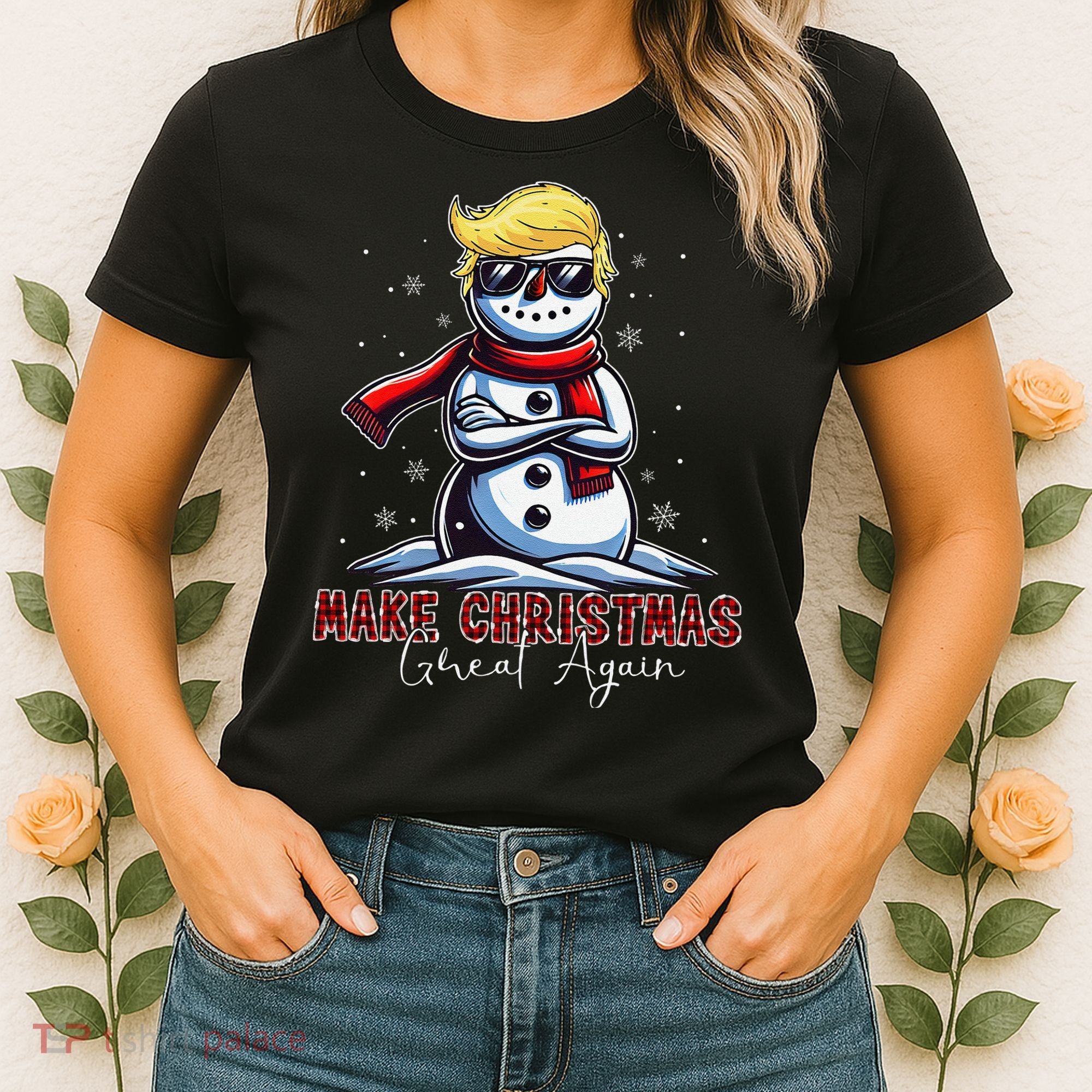Make Christmas Great Again Snowman Trump Holiday Women's T-Shirt