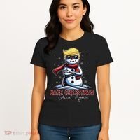 Make Christmas Great Again Snowman Trump Holiday Women's T-Shirt thumb 4