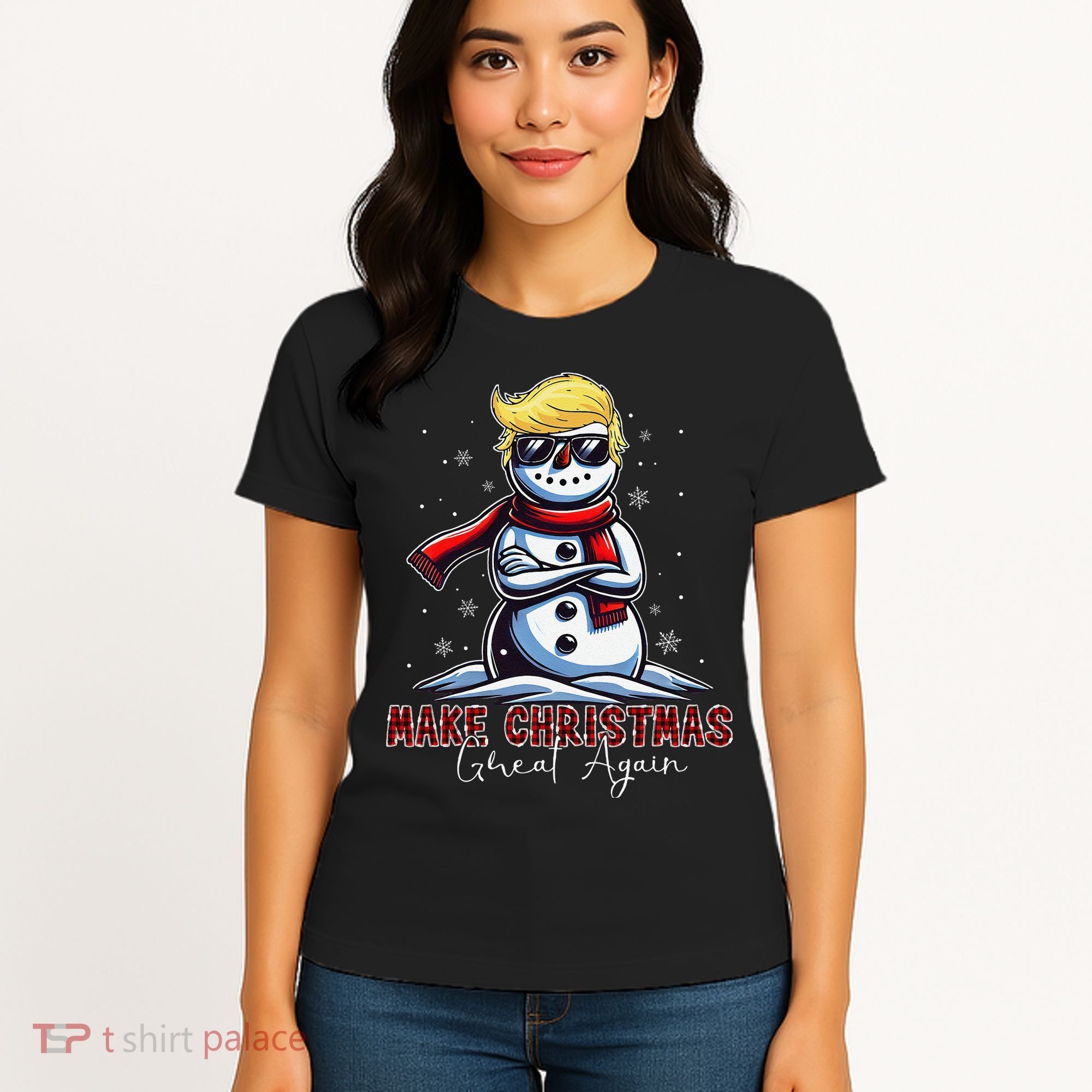 Make Christmas Great Again Snowman Trump Holiday Women's T-Shirt