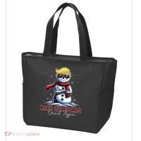 Make Christmas Great Again Snowman Trump Holiday Tote Bag thumb 3
