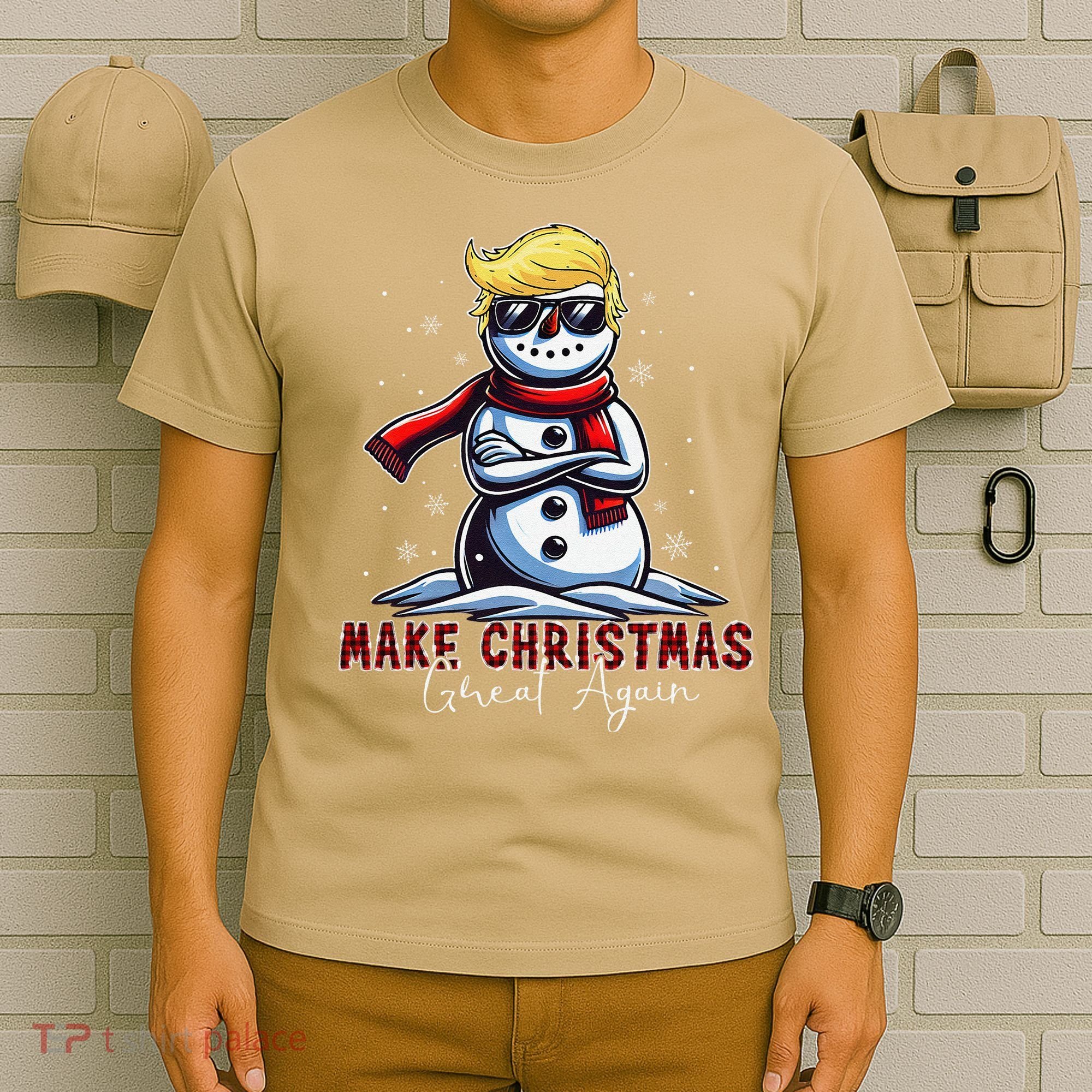 Make Christmas Great Again Snowman Trump Holiday T-Shirt