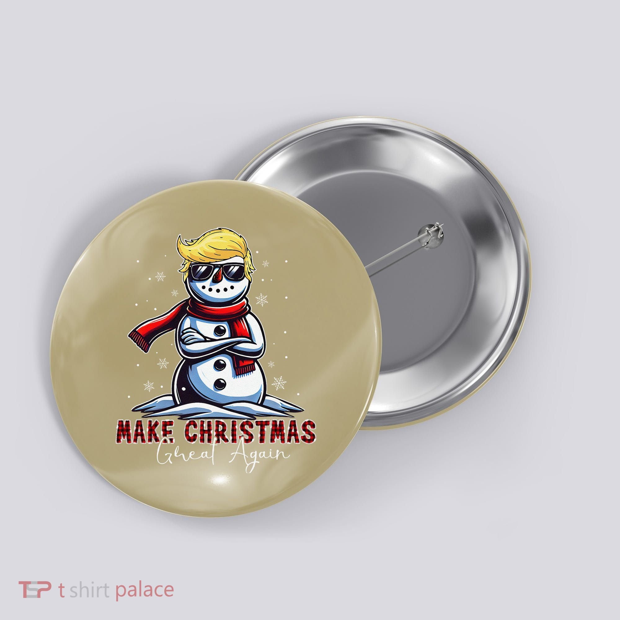 Make Christmas Great Again Snowman Trump Holiday Button