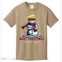 Make Christmas Great Again Snowman Trump Holiday Kids T-Shirt thumb 0
