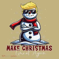 Make Christmas Great Again Snowman Trump Holiday Kids T-Shirt thumb 2