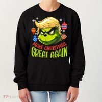 Make Christmas Great Again Donald Trump Xmas Funny Gift Women's Sweatshirt thumb 0