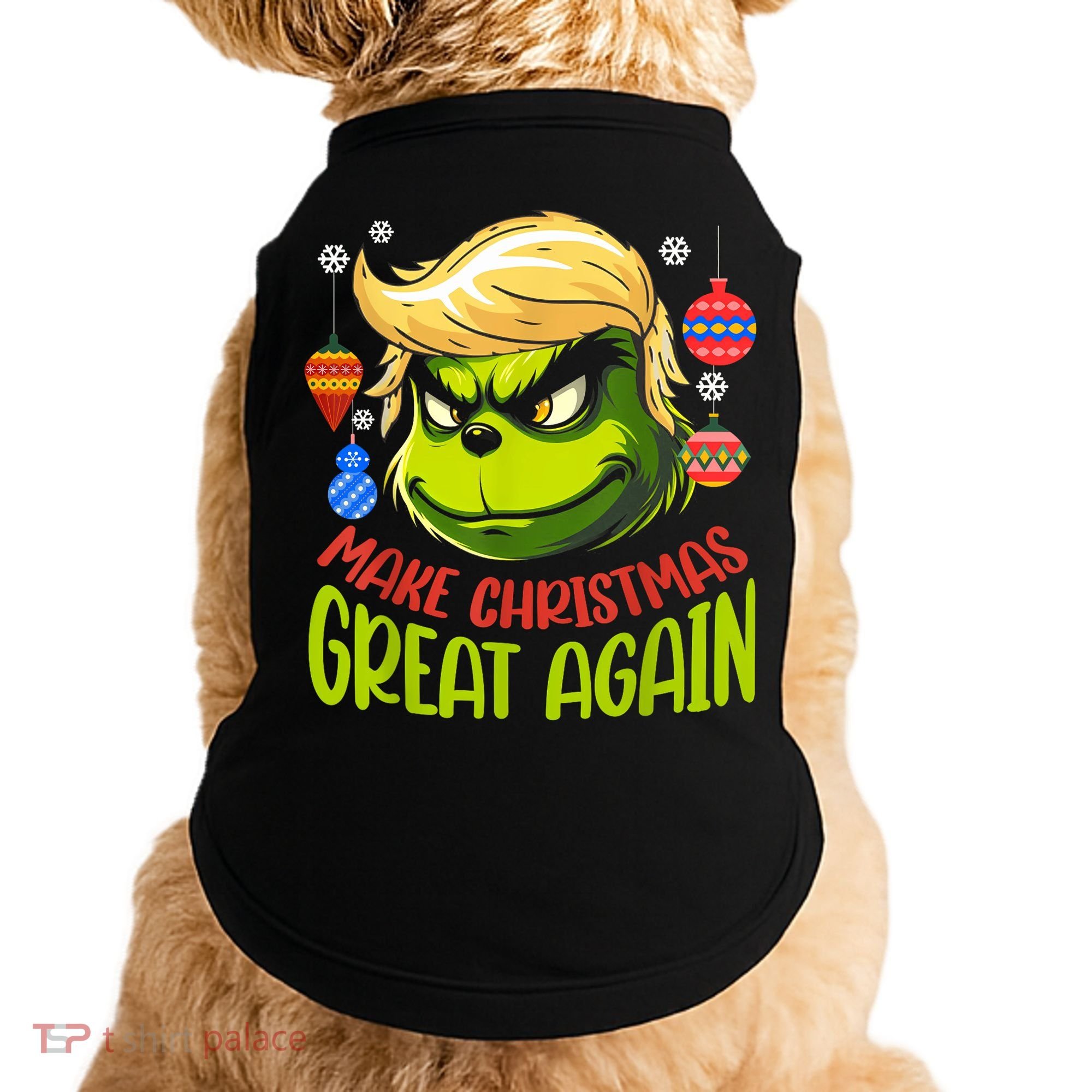 Make Christmas Great Again Donald Trump Xmas Funny Gift Doggie Tank