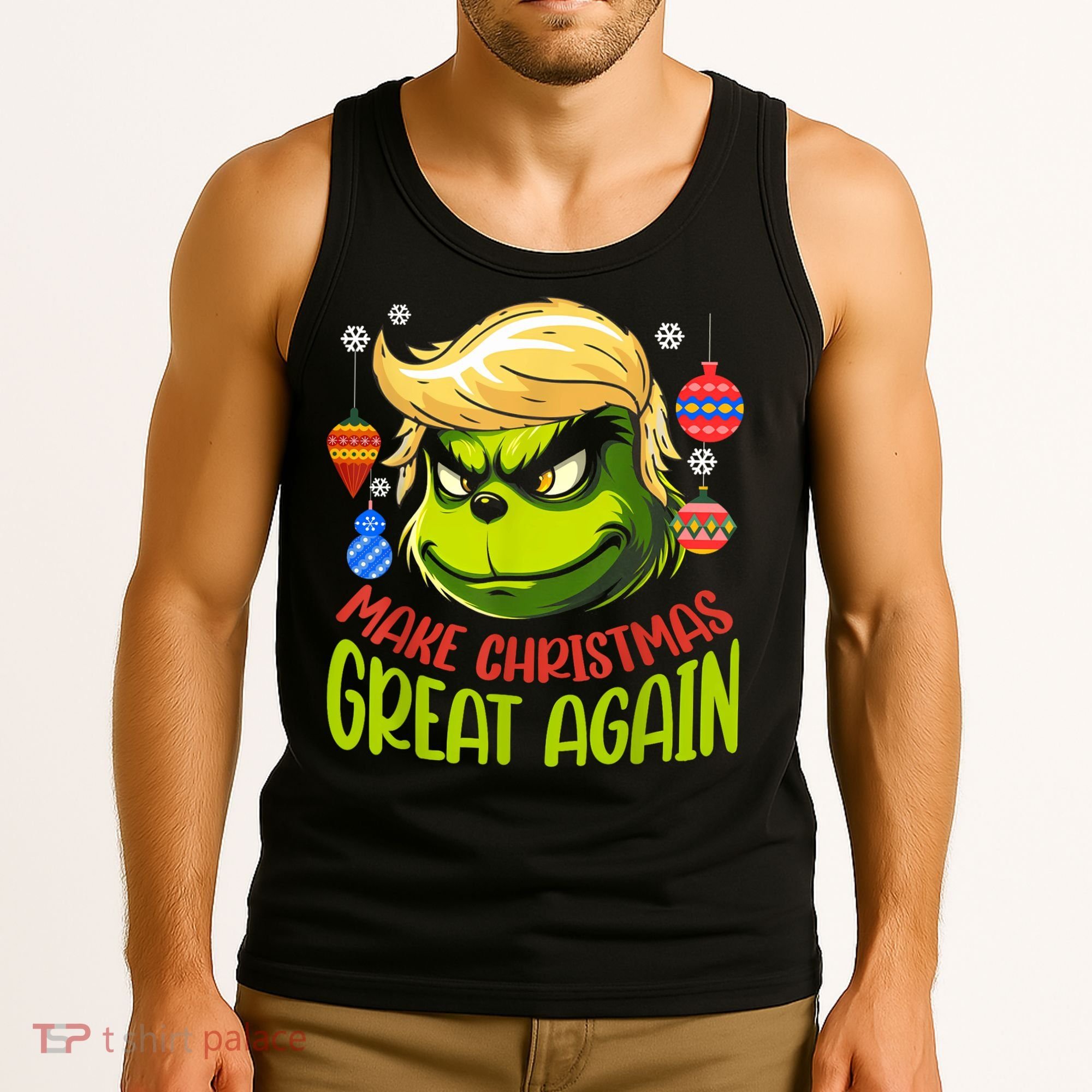Make Christmas Great Again Donald Trump Xmas Funny Gift Tank Top