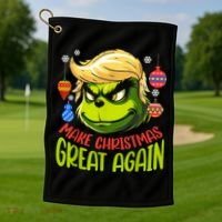 Make Christmas Great Again Donald Trump Xmas Funny Gift Golf Towel thumb 1