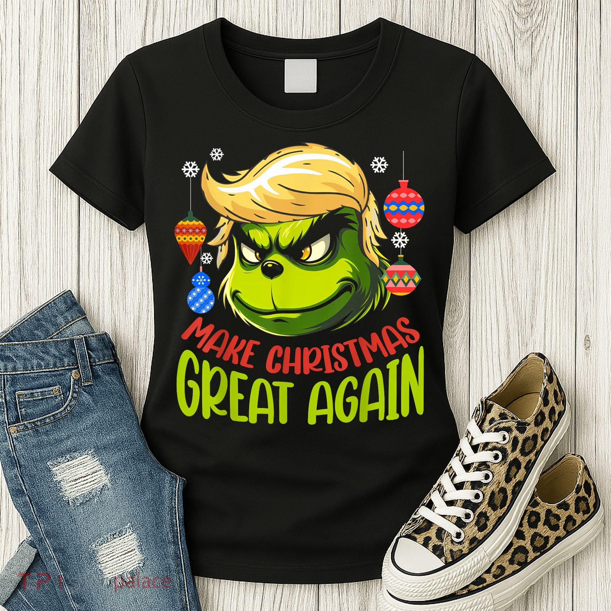 Make Christmas Great Again Donald Trump Xmas Funny Gift Women's T-Shirt