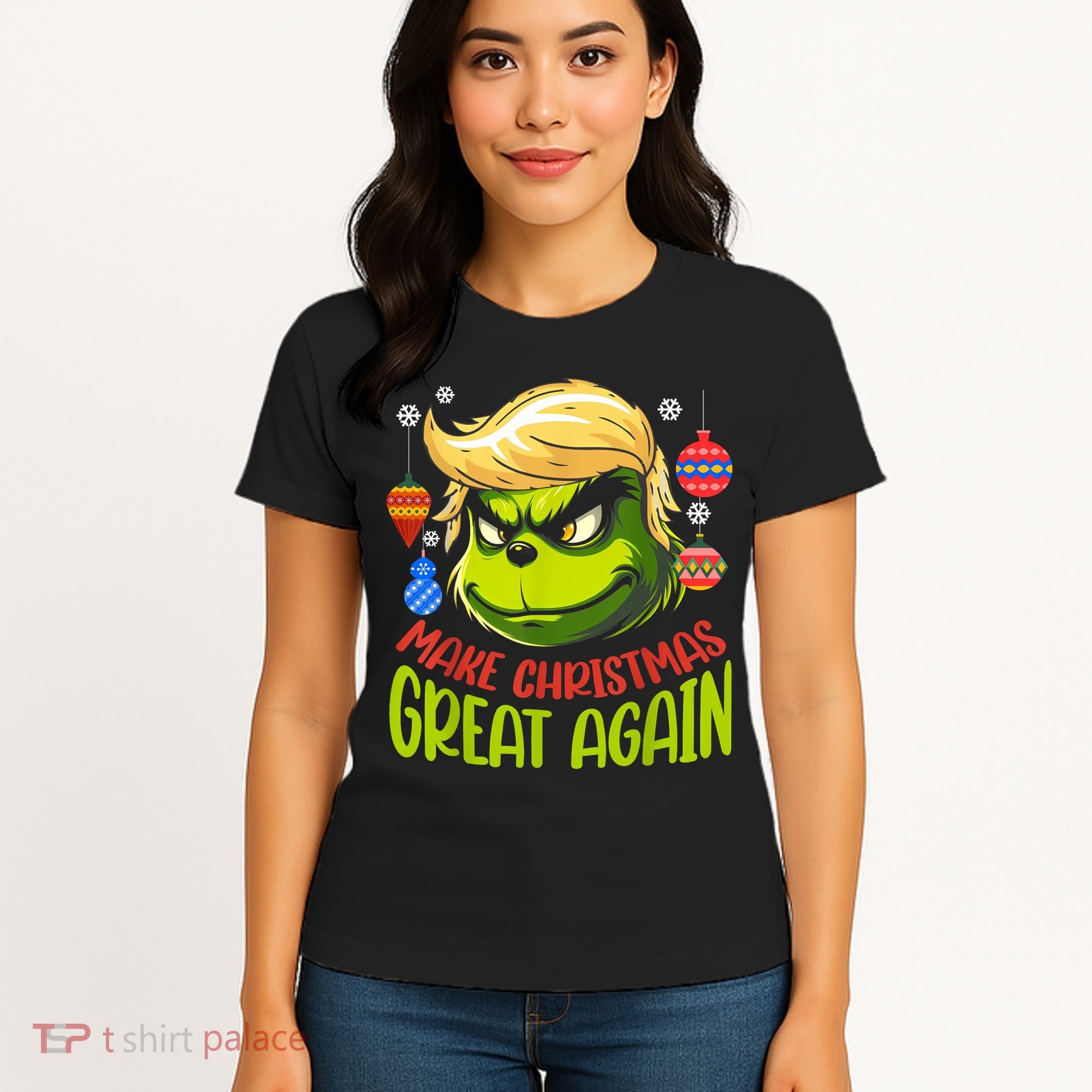 Make Christmas Great Again Donald Trump Xmas Funny Gift Women's T-Shirt