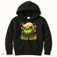 Make Christmas Great Again Donald Trump Xmas Funny Gift Kids Hoodie thumb 0