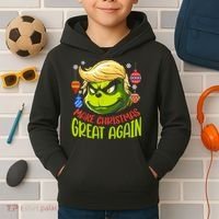 Make Christmas Great Again Donald Trump Xmas Funny Gift Kids Hoodie thumb 2